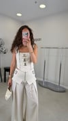 EKRU 7206 ASKILI BLUZ PANTOLON TAKIM