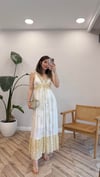 EKRU 8099 İŞLEMELİ  ELBİSE 
