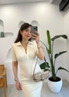 EKRU 90188 POLO YAKA ELBİSE 