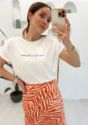 EKRU BASKILI TSHIRT