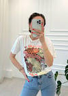 EKRU BASKILI TSHIRT