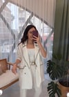 EKRU ÇOBAN DİKİŞLİ CEKET