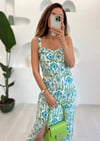 EKRU ETNİK DESEN İP ASKI ELBİSE