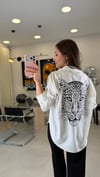 EKRU-GRİ 025 LEOPAR DETAY GÖMLEK