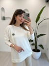 EKRU İPEK PAMUK BLUZ 