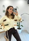 EKRU-KAHVE 3955 BLOK RENKLİ HIRKA 