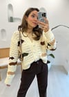EKRU-KAHVE 3955 BLOK RENKLİ HIRKA 