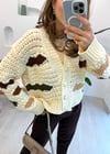 EKRU-KAHVE 3955 BLOK RENKLİ HIRKA 