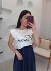 EKRU NAKIŞ DETAY VATKALI TSHİRT