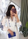 EKRU NAKIŞLI ELBİSE