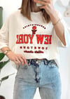 EKRU NEWYORK BASKILI TSHIRT