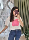 EKRU ÖNÜ BASKILI TSHİRT 