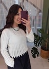 EKRU PONPON DETAY TRİKO KAZAK