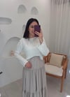 EKRU PONPON DETAY TRİKO KAZAK