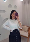 EKRU PONPON DETAY TRİKO KAZAK