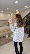 EKRU-SİYAH 3587 ÇİZGİLİ SWEAT 