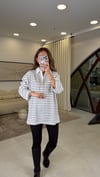 EKRU-SİYAH 3587 ÇİZGİLİ SWEAT 