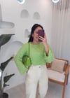 ELMA YEŞİLİ KABARTMA DESEN TRİKO KAZAK