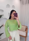 ELMA YEŞİLİ KABARTMA DESEN TRİKO KAZAK