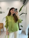 FISTIK YEŞİL 32530 FULARLI BLUZ