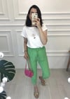 FISTIK YEŞİL KETEN PİLİLİ PANTOLON