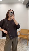 FLOW 0687 FERMUARLI SWEAT KAHVE S