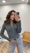 FÜME 0686 DİK YAKA TRİKO FÜME