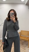 FÜME 2429 DÜĞMELİ BLUZ 