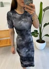 FÜME 90186 BASKILI ELBİSE 