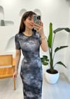 FÜME 90186 BASKILI ELBİSE 