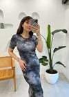 FÜME 90186 BASKILI ELBİSE 