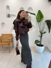 FÜME 90234 KOLSUZ TRİKO ELBİSE