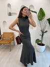 FÜME 90234 KOLSUZ TRİKO ELBİSE