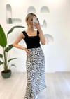 FÜME LEOPAR DESEN SATEN ETEK 