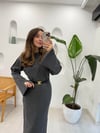 FÜME-MELANJ 90236 UZUN TRİKO ELBİSE