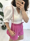 FUŞYA ÇİFT PİLİLİ KETEN ŞORT