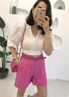 FUŞYA ÇİFT PİLİLİ KETEN ŞORT