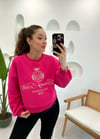 FUŞYA PARLAK NAKIŞ KOLEJ SWEAT 