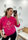 FUŞYA PARLAK NAKIŞ KOLEJ SWEAT 