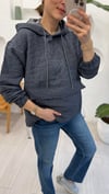 GRİ 0157 SWEAT KANGURU CEPLİ KAPŞONLU