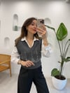 GRİ 3011 TAŞ İŞLEME TRİKO GÖMLEK
