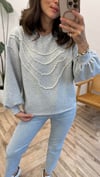 GRİ 3083 İNCİ DETAY SWEATSHİRT