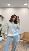 GRİ 3092 İNCİ DETAY SWEAT