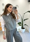 GRİ 34140 POPLİN GÖMLEKLİ SÜVETER 