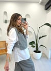 GRİ 34140 POPLİN GÖMLEKLİ SÜVETER 