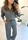 GRİ 7075 GÖMLEK PANTOLON TAKIM 