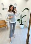 GRİ-BEYAZ 34163 BÜSTİYER GÖMLEK 