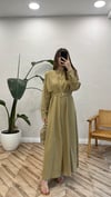 HAKİ 2962 DÜĞME DETAY ELBİSE 
