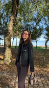 HAKİ 5502 KADİFE YAKA ÇITÇITLI KISA TRENÇ