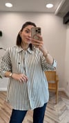 HAKİ 7066 CİZGİLİ GÖMLEK 